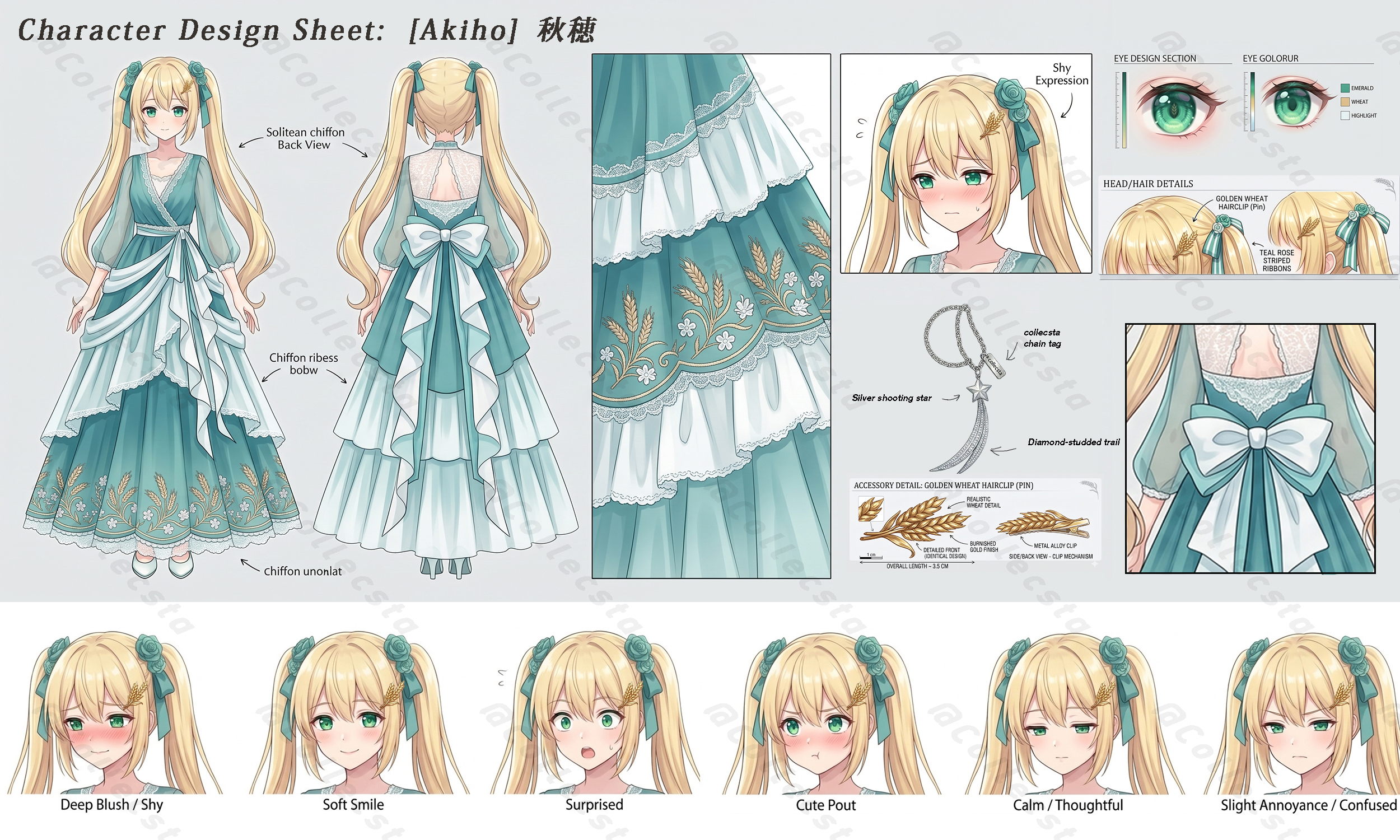 Akiho Character Design Sheet
